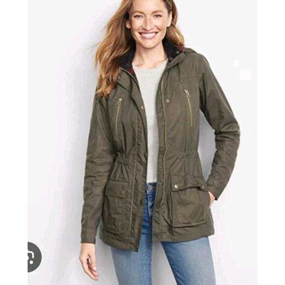 Orvis Waxed Cotton Anorak Rain Jacket Olive Sz M Coat - Picture 10 of 10